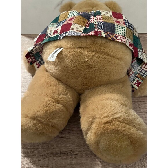 Vintage Teddy Bear Commonwealth Bear HK-16 Plush 20 Inches Patchwork Dress - Picture 8 of 8